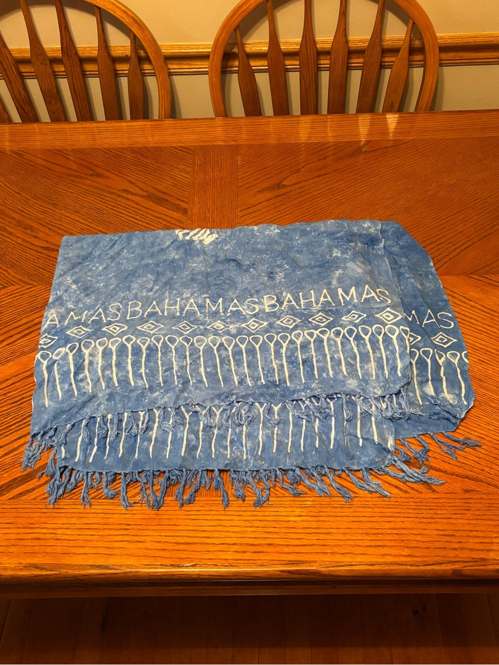 Bahamas Blue Fringed Throw Blanket